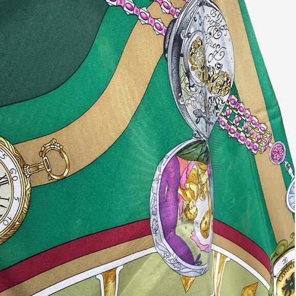 Hermes La Ronde des Heures/ Parmi les Fleurs Silk Scarf, Carre 90 - Picture 12 of 15